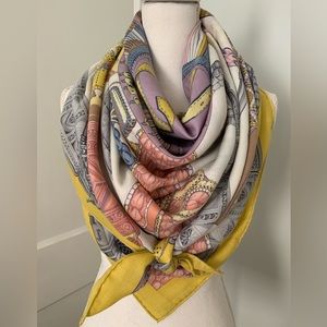 Hermes 140 Cashmere Silk Ceintures et Liens Shawl Scarf